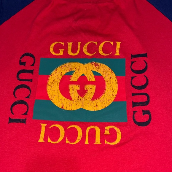 Gucci Interlocking G Web Print Distressed T-Shirt - Picture 2 of 10